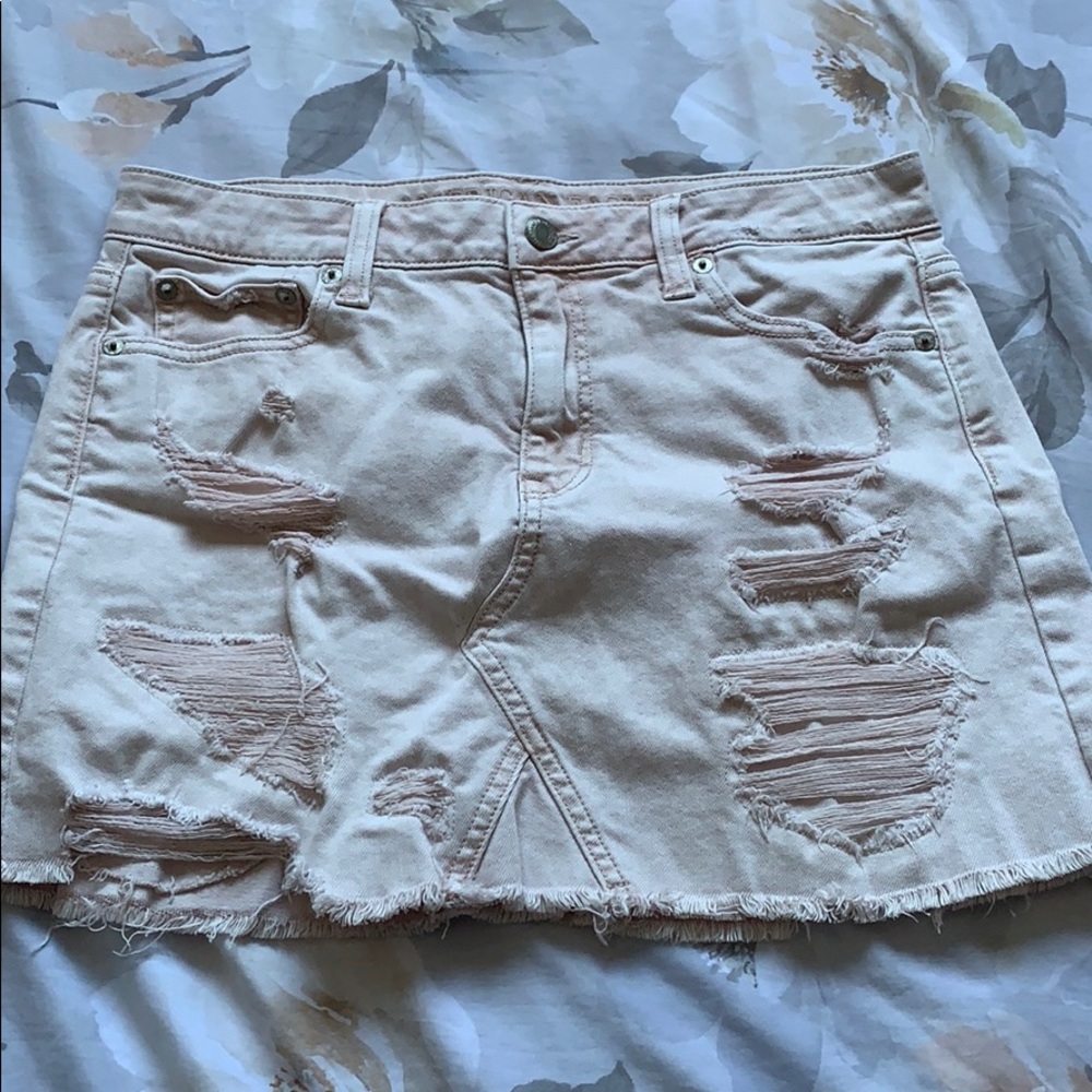 AE Pink Jean Skirt